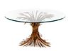 Hollywood Regency Style Wheat Glass Top Table