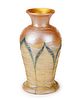 Durand Style Iridescent Art Glass Vase, Threaded
