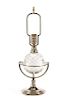 Controlled Bubble Glass Table Lamp, Steuben (Attr)