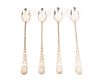 4 Stieff Sterling Repousse Pattern Iced Tea Spoons