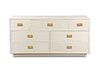 Modern White Painted Rattan Chest of Drawers