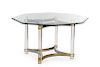 Mid Century Modern Lucite & Brass Dining Table