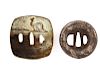 Two Fine Edo Period Tsubas, Bronze and Iron