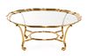 La Barge Brass & Glass Coffee Table, Model #8110