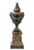 Cast Iron Covered Garden Urn With Lid And Stand
