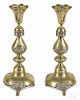 Pair of Polish silver plated Sabbath candlesticks by Norblin & Co., late 19th c., 13 1/4'' h.