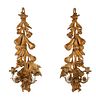 Neoclassical Style Giltwood Twin Light Sconces