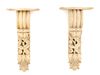 Pair Scrolled Acanthus Architectural Wood Corbels