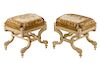 Pair of Louis XVI Style Tapestry Covered Tabourets