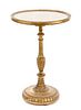 19th C Giltwood Oval Side Table w/Figural Tapestry
