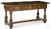 Jacobean style yewwood refectory table, 32 1/4'' h., 69 1/4'' w., 28 1/4'' d.