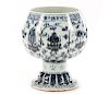 Chinese Blue & White Floral Motif Footed Goblet