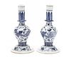 Pair of Unusual Chinese Export B&W Porcelain Vases