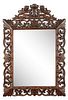 Continental Stained Oak Carved Wall Mirror