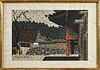 Kiyoshi Saito (Japanese 1907-1997), two woodblock prints, one signed in pencil, 10'' x 15''.