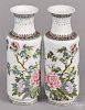 Pair of Chinese porcelain vases, ca. 1940, 13 3/4'' h.