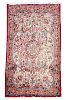 Hand Woven Area Rug, Red w/ Beige Ground  4' 5" x