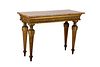 Neoclassical Gesso and Marble Console Table
