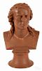 Painted plaster bust of German playwright Friedrich Schiller, early 20th c., 24'' h.