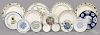 Collection of English creamware and pearlware plates, 19th c., to include a toddy plate