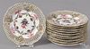 Eleven Dresden reticulated porcelain plates, 7 1/8'' dia.