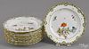 Set of ten Meissen porcelain cabinet plates, 19th c., 8 1/2'' dia.