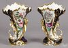 Pair of Paris porcelain spill vases, 19th c., 12 3/4'' h.