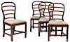 Set of four George III mahogany ribbonback dining chairs, ca. 1780.