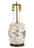 Chinese Famille Rose Converted Garden Stool Lamp