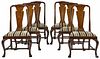 Set of six George II style mahogany dining chairs, early 20th c.