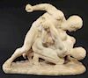AN ITALIAN ALABASTER SCULPTURE OF 'THE WRESTLERS'