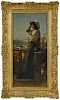 Jacob Hendricus Maris (Dutch 1837-1899), oil on canvas of a woman on a balcony, signed lower right