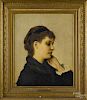 Gabriel Max (American/German 1840-1915), oil on canvas portrait of a woman, signed lower right