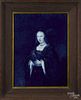 Delft blue and white porcelain portrait plaque, late 19th c., after the work by Rembrandt