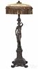Continental carved mahogany figural floor lamp, late 19th c., 68'' h.
