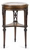 Directoire style walnut marble top stand, 20th c., 31 1/2'' h., 19'' w.