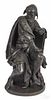 Patinated bronze of painter Antonio Allegri, called Coreggio, 17 3/4'' h.