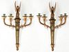 A PAIR 20TH C. FRENCH EMPIRE EGYPTIAN REVIVAL SCONCES