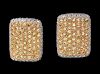 A PAIR 14K AND DIAMOND EARRINGS IN TWO-COLOR GOLD