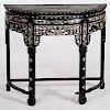 A 19TH C. ROSEWOOD AND SHELL MARBLE TOP CHINESE TABLE