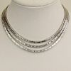 Lady's Vintage Approx. 55.0 carat Baguette Cut Diamond and Platinum Three (3) Strand Necklace