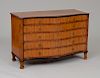 FINE GEORGE III INLAID SATINWOOD SERPENTINE-FRONTED CHEST OF DRAWERS