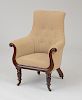 WILLIAM IV CARVED MAHOGANY ARMCHAIR