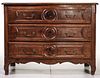 A FINE LOUIS XV PERIOD THREE DRAWER COMMODE C 1750