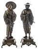 Pair Monumental Bronze Figures of a