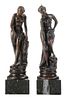 Pair Continental Painted Bronze and