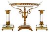 Pair French Gilt-Bronze and Crystal