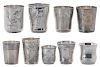 Nine French Silver Cups