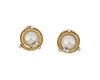 A pair of Schlumberger for Tiffany & Co. mabe pearl and diamond ear clips