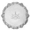 * A George II Silver Salver, William Preston, London, 1752, engraved at the center with a coat of arms having a peacock crest an